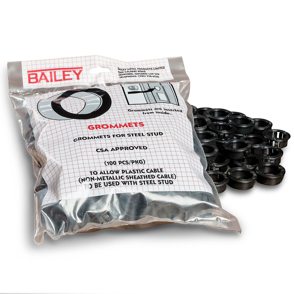 Bailey Black Grommets for Steel Stud – 100 Pc