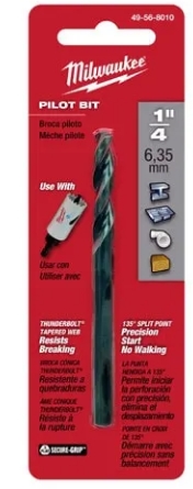 Milwaukee HSS Pilot Drill Bit - 1/4" x 3-1/2" 