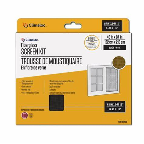 Climaloc Fiberglass Window Screen - Black, 48" x 84"