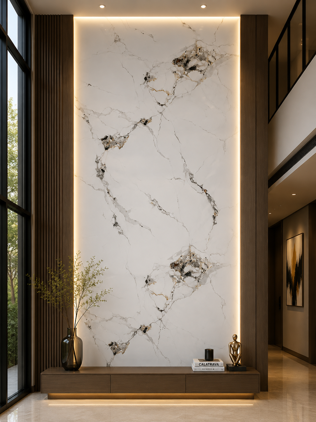KL8265 Marble PVC Sheet - White with Black Veins, 3mm, 4' x 9.5'