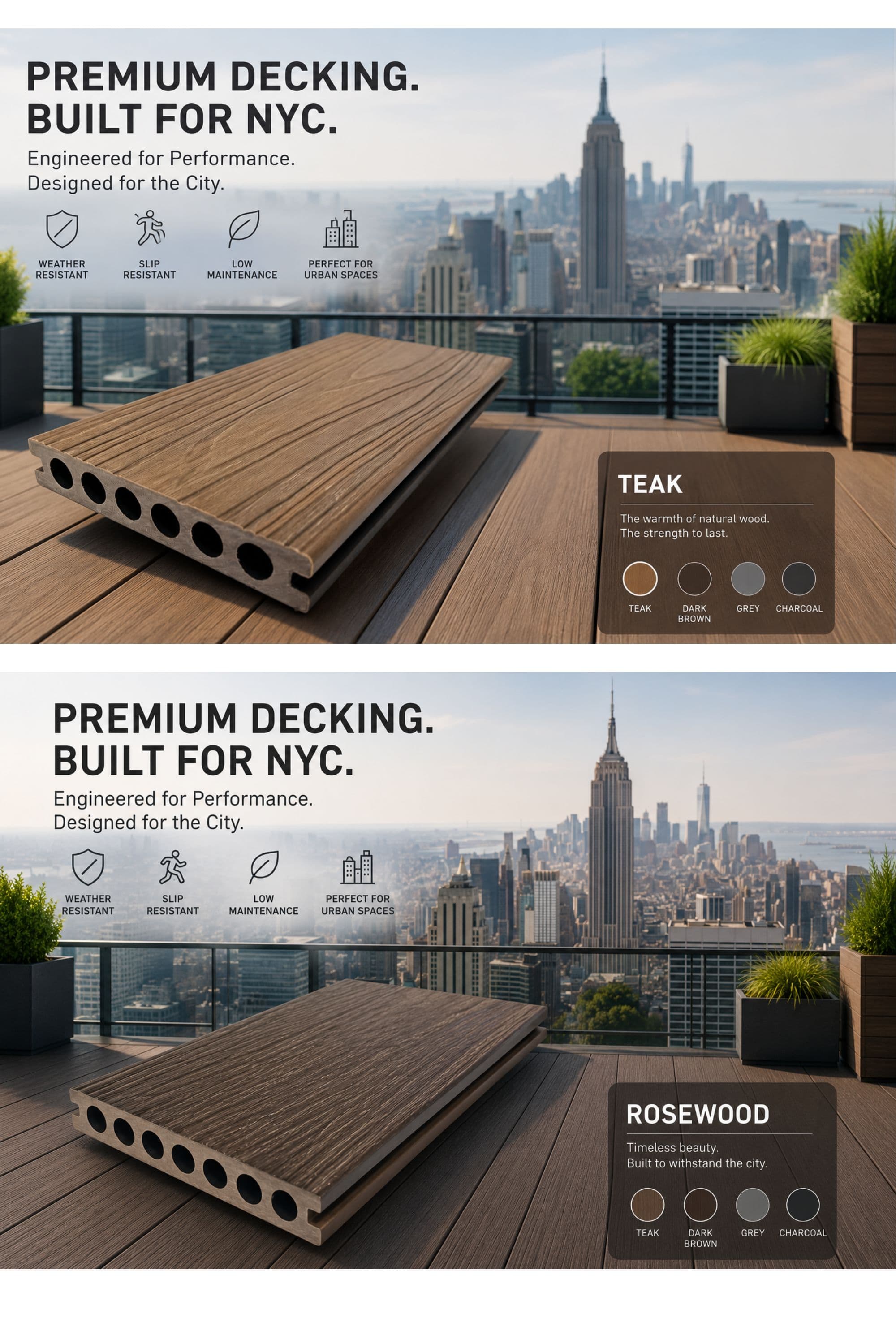 Decking Board – Teak / Rosewood, 12'